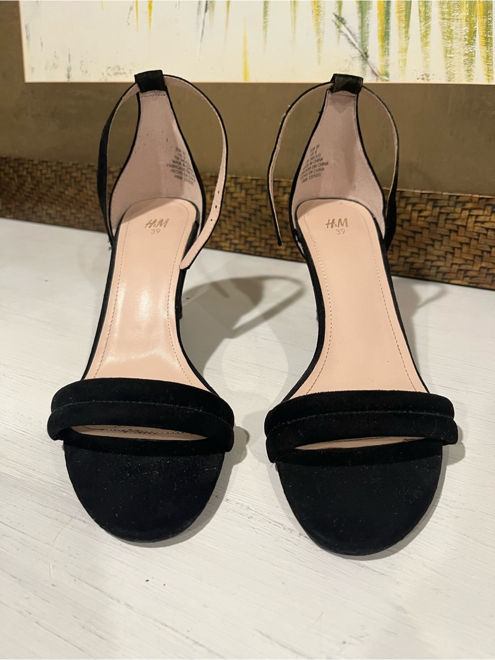 H&M Black Ankle Strap Heeled Sandals